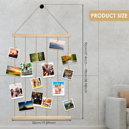Hanging Photo Display Holder Picture Frames Collage Wall Decor Versatile Photo Hanging Display Picture Board for Home Decoration
